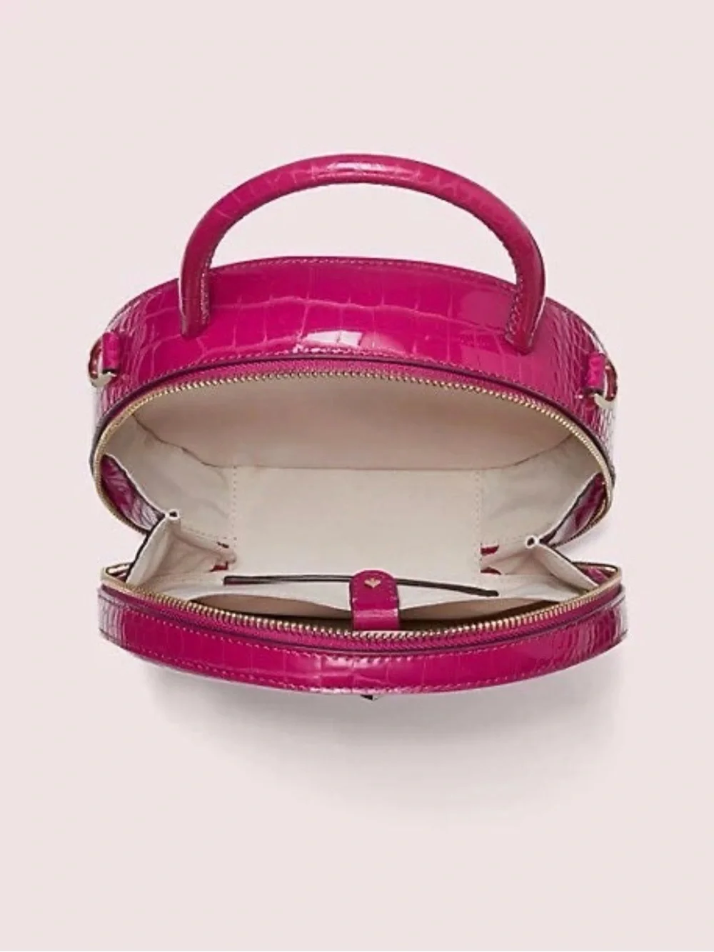 kate spade Hot Pink Patent Croc-Embossed Round Crossbody Bag